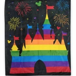 Best Sale ???? Disney Throw Blanket - Rainbow Castle Reversible Sequin Fleece ????